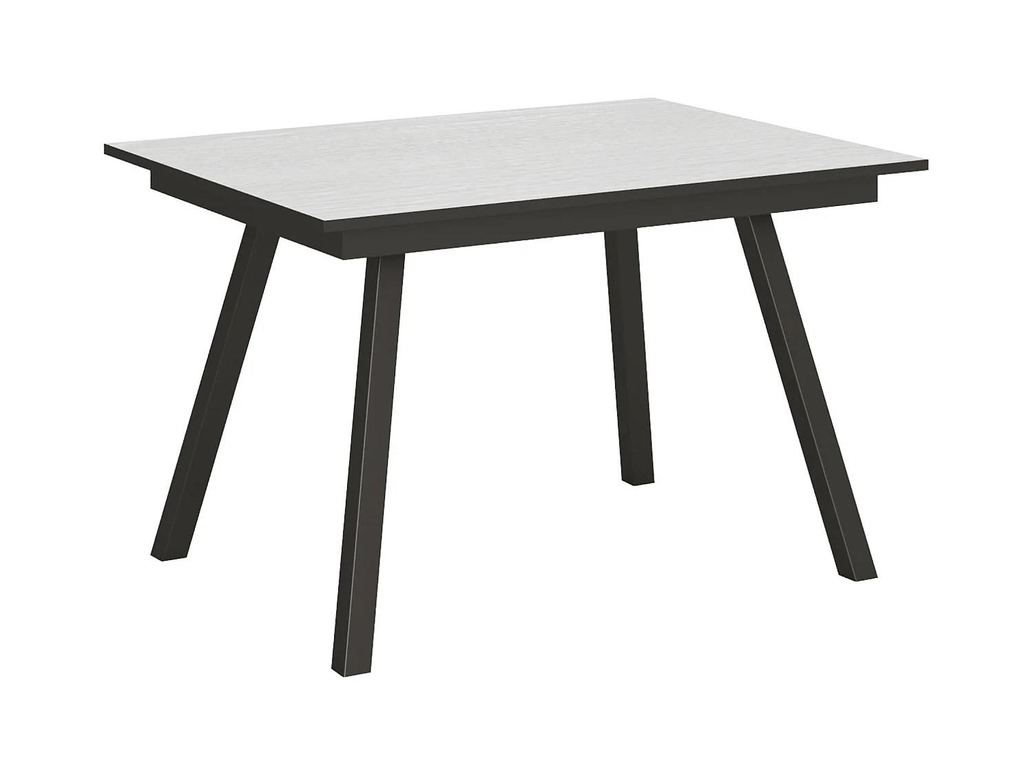 Table extensible 90x120/180 cm Mirhi Frêne Blanc cadre Anthracite