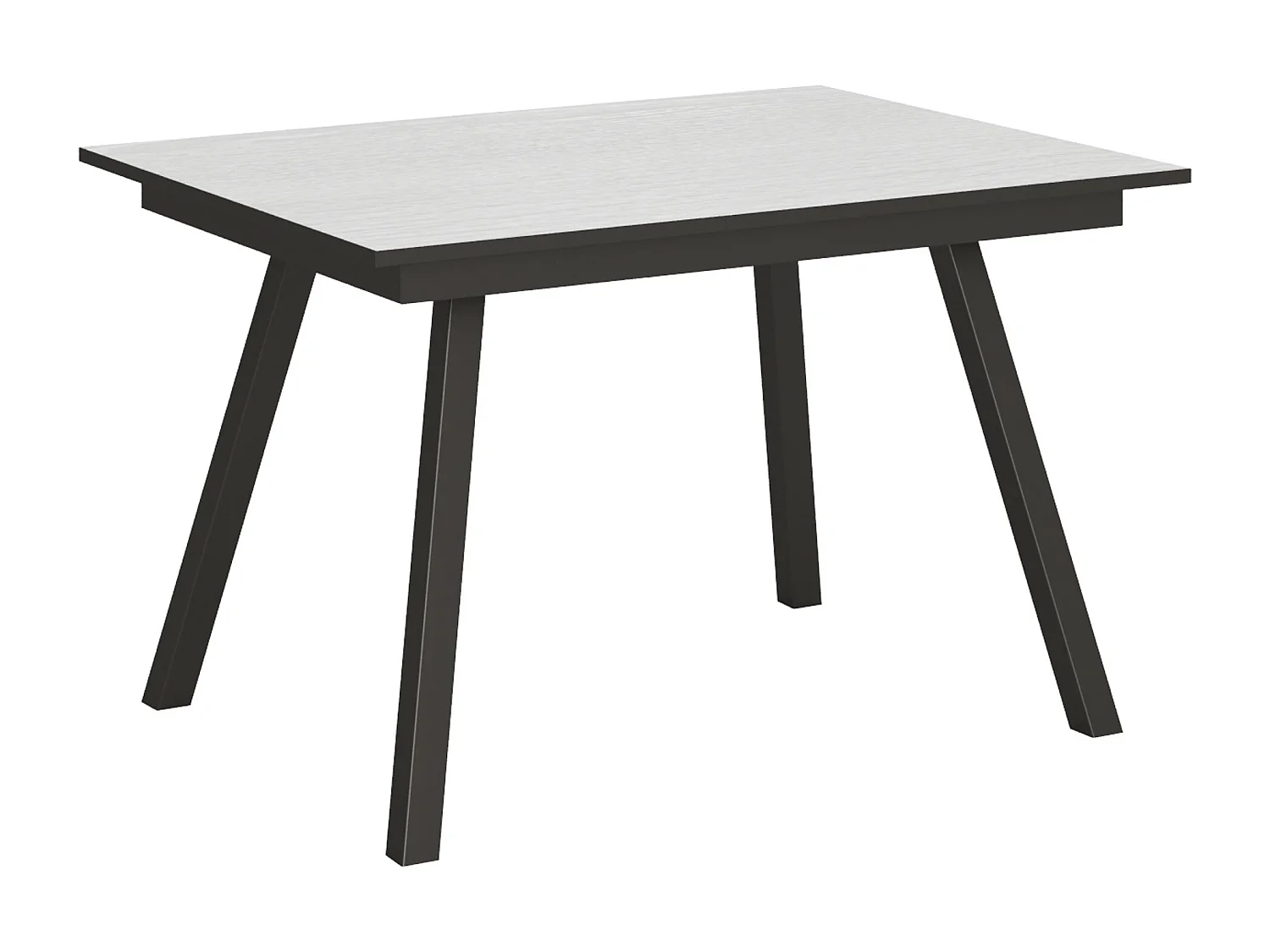 Uitschuifbare tafel 90x120/180 cm Mirhi eiken wit frame antraciet