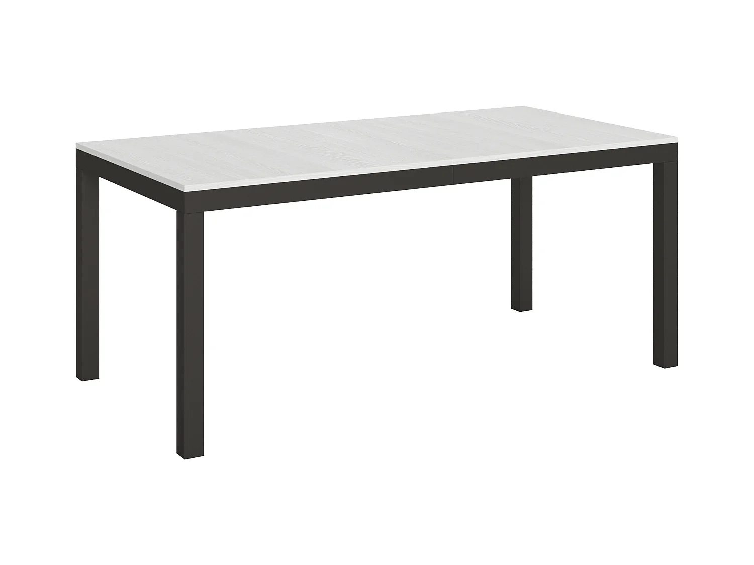 Table extensible 90x180/440 cm Everyday Evolution Frêne Blanc cadre Anthracite