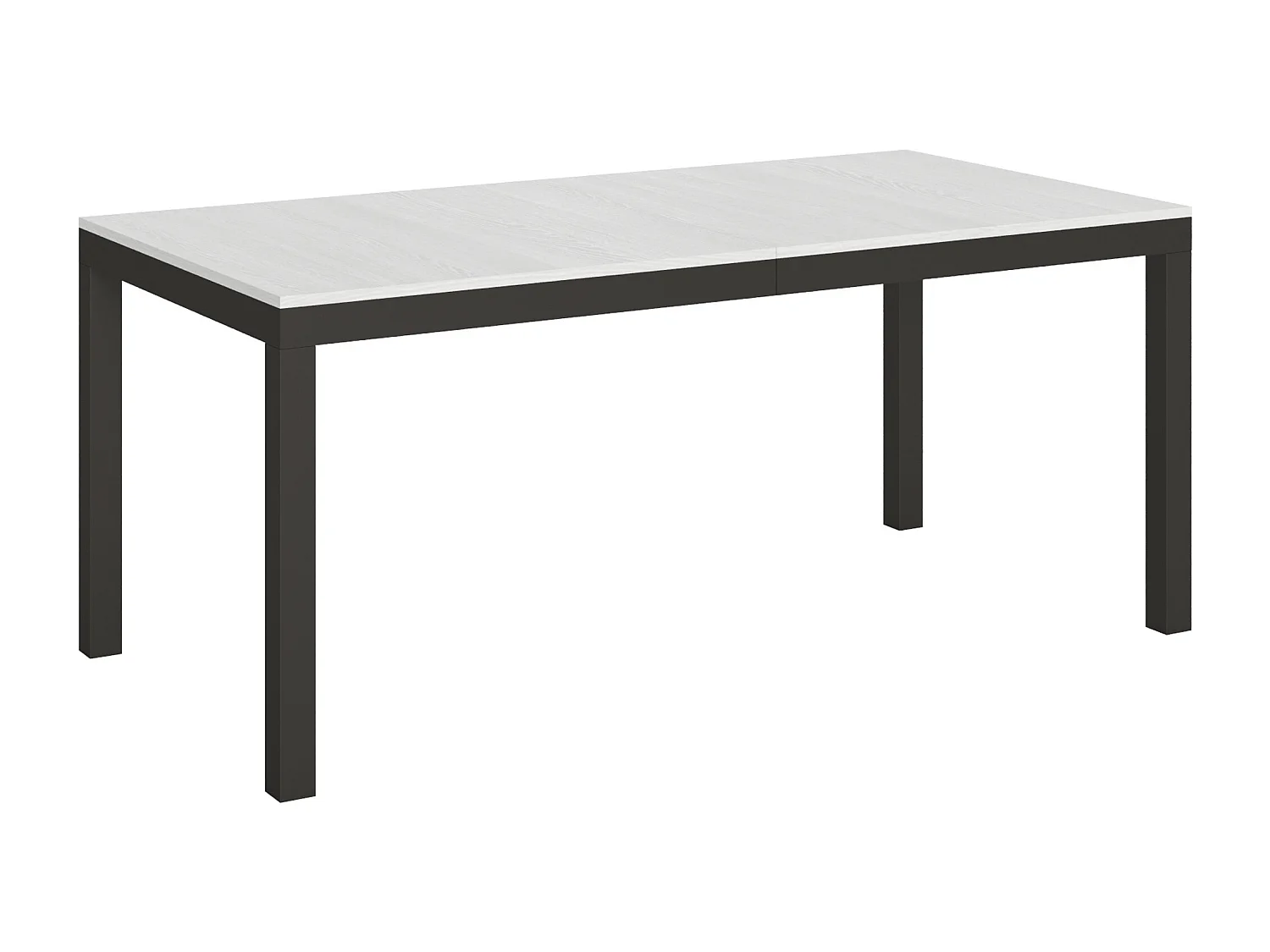 Uitschuifbare tafel 180/440x90 cm Everyday Evolution eiken wit met antraciet frame en poten