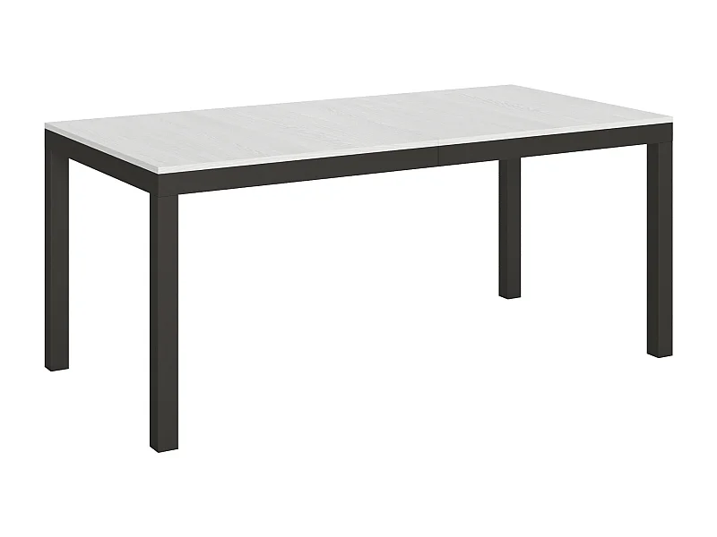 Table extensible 180/440x90 cm Everyday Evolution frêne blanc cadre et pieds anthracite