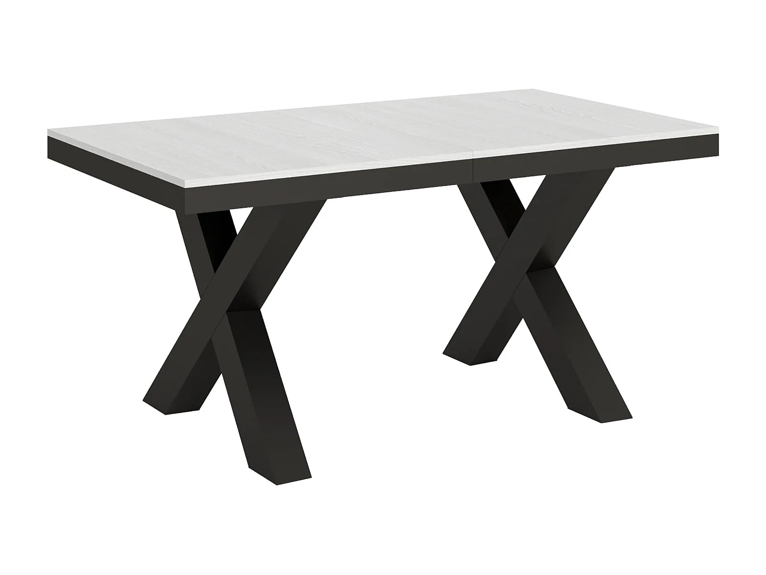Table extensible 90x160/420 cm Traffic Evolution Frêne Blanc cadre Anthracite