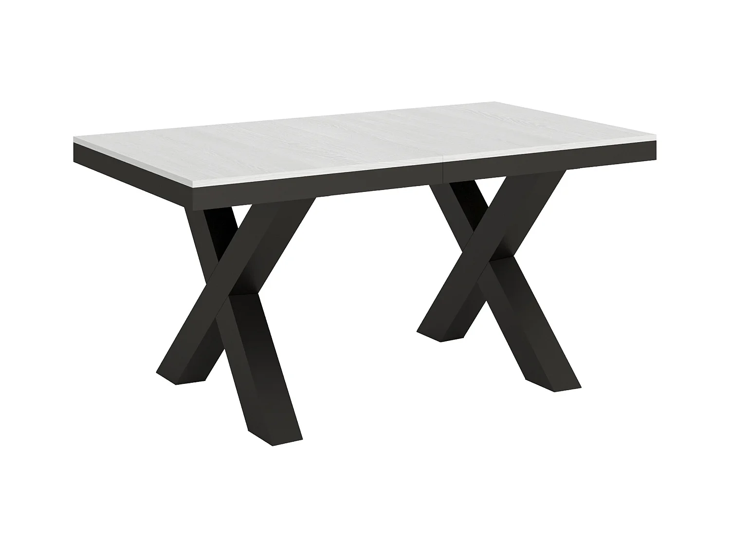 Table extensible 90x160/420 cm Traffic Evolution Frêne Blanc cadre Anthracite