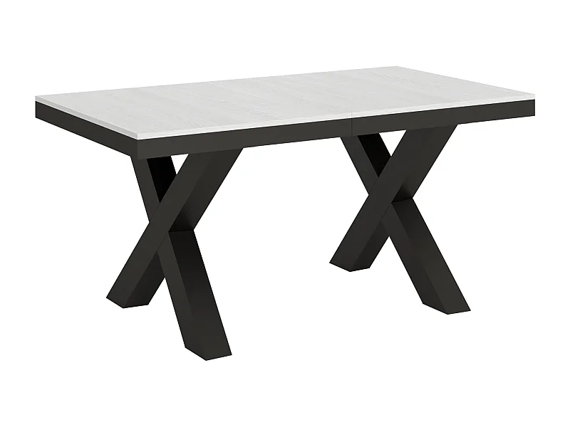 Uitschuifbare tafel 90x160/420 cm Traffic Evolution eiken wit frame antraciet