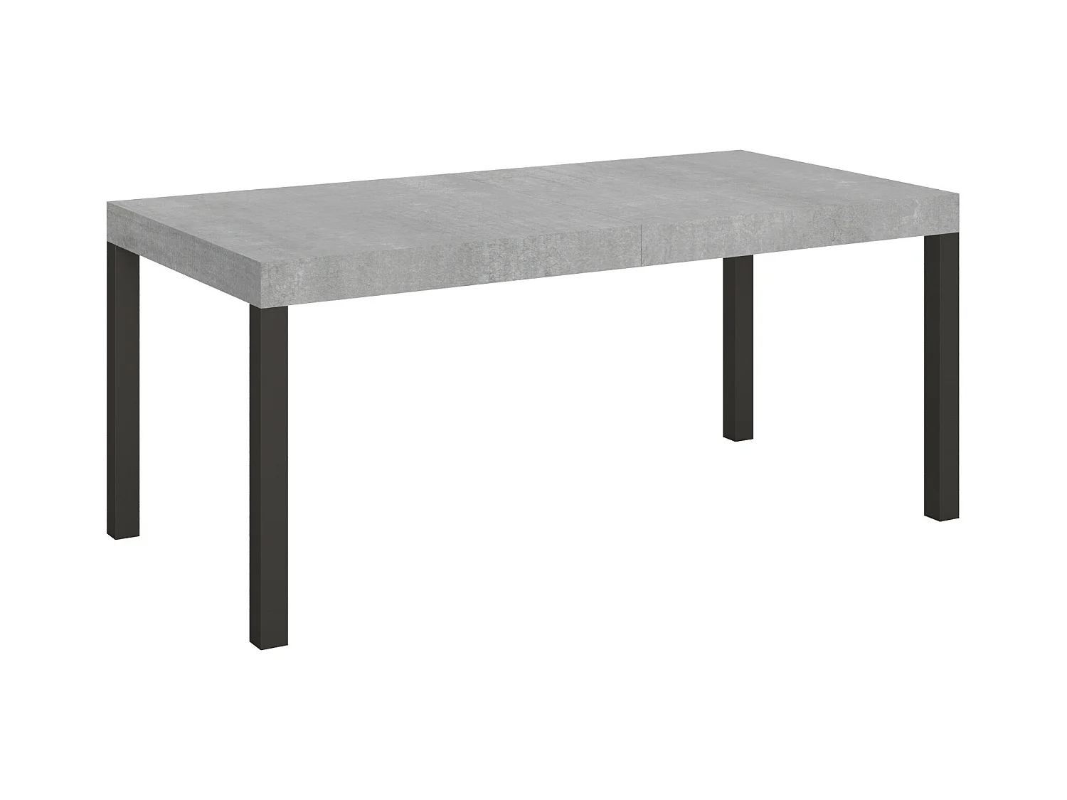 Table extensible 90x180/440 cm Everyday Gris Béton cadre Anthracite