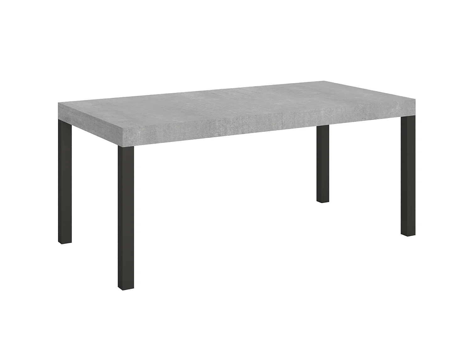 Table extensible 180/440x90 cm Everyday gris béton pieds anthracite