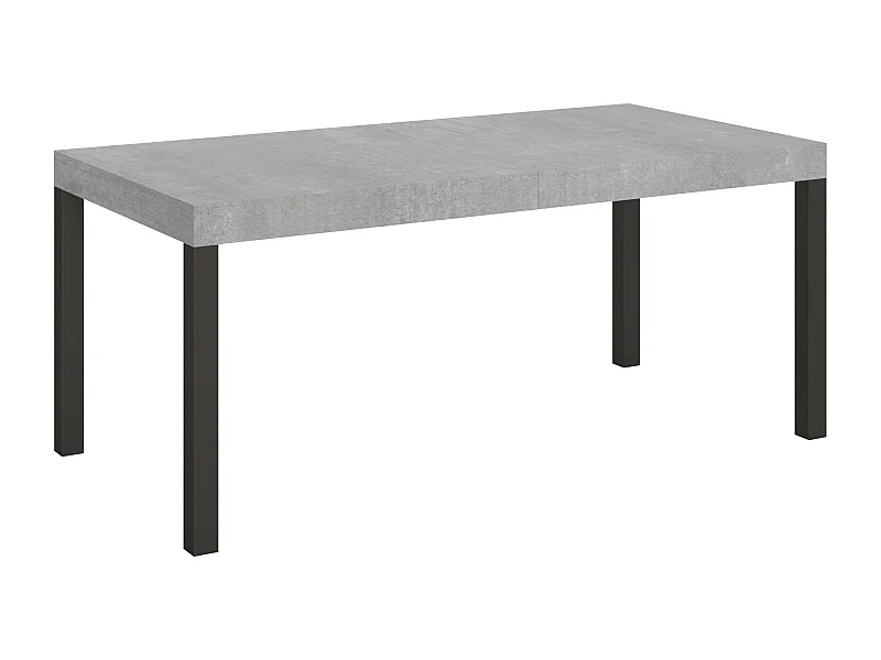Table extensible 180/440x90 cm Everyday gris béton pieds anthracite