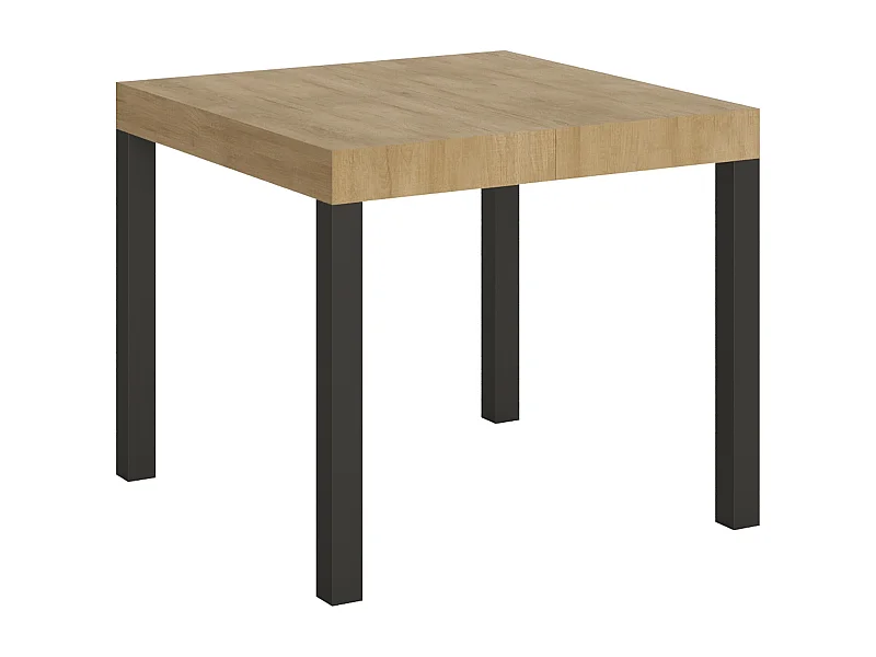 Ausziehbarer Tisch 90x90/246 cm Everyday Gestell Eiche Natur Anthrazit