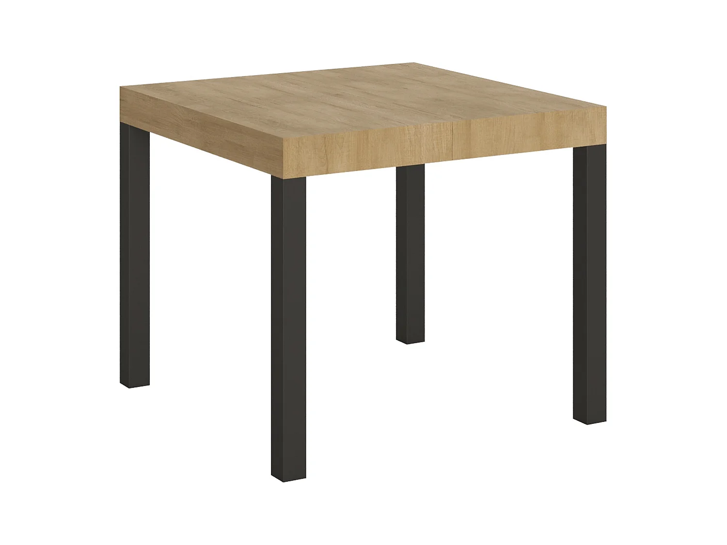 Table extensible 90x90/246 cm Everyday Chêne Nature cadre Anthracite