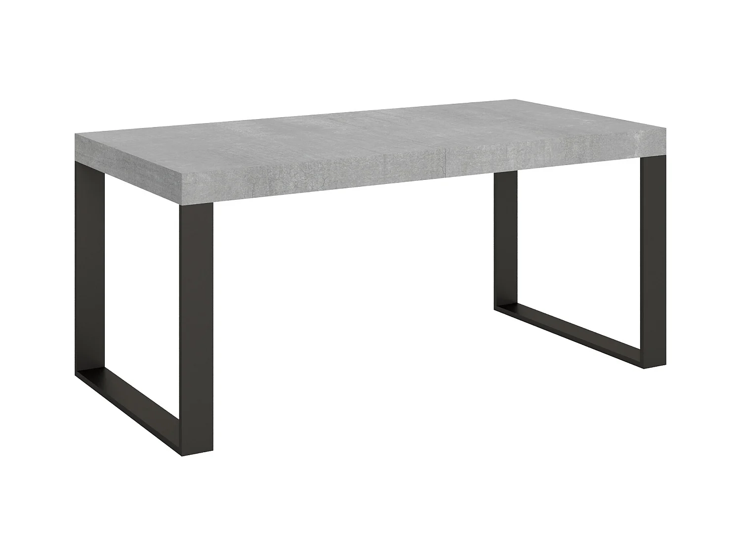 Mesa de comedor extensible tiroz-Color Gris cemento-Soporte 2 pies-Alargaderas -Ancho extensible