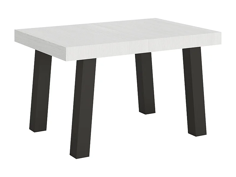 Table extensible 90x130/234 cm Bridge Frêne Blanc cadre Anthracite