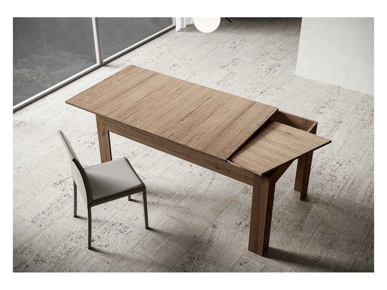 Table extensible 90x160/220 cm Bibi Chêne Nature