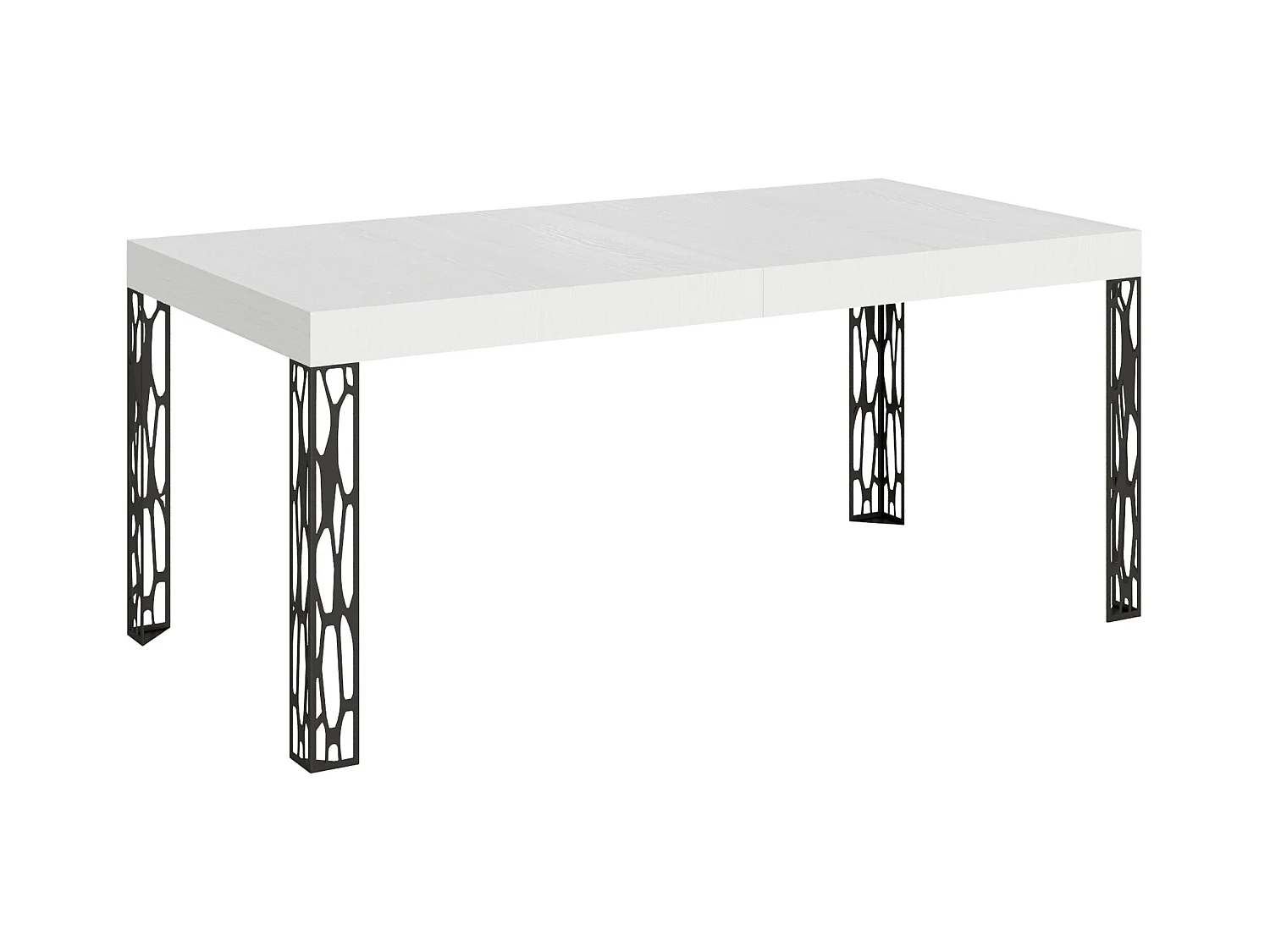 Table extensible 90x180/284 cm Ghibli Frêne Blanc cadre Anthracite