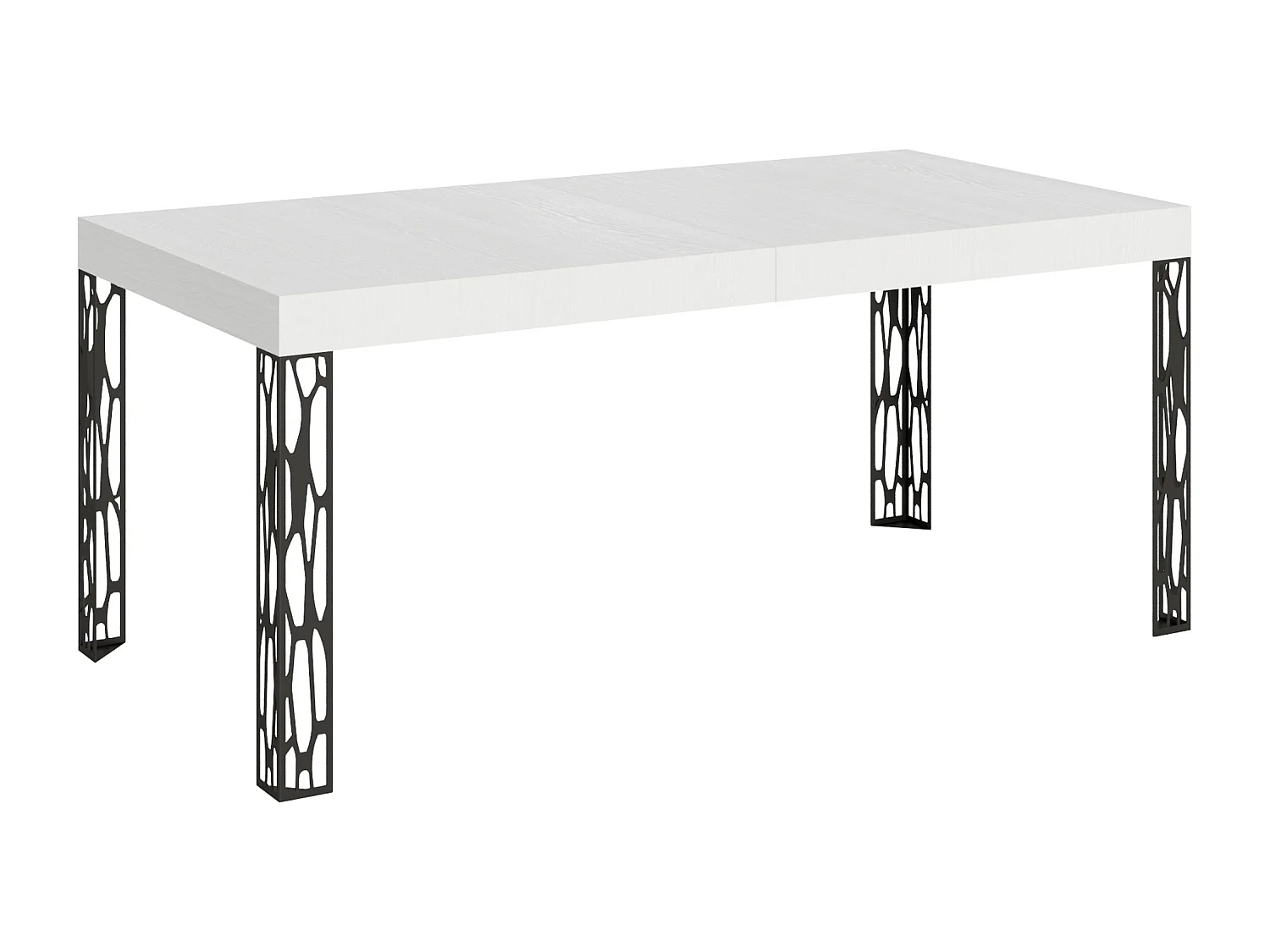 Table extensible 90x180/284 cm Ghibli Frêne Blanc cadre Anthracite