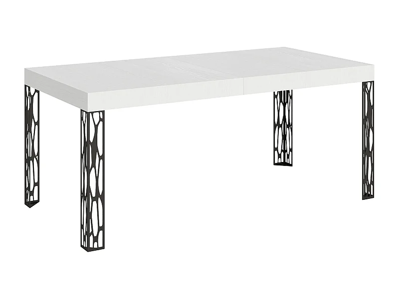Table extensible 90x180/284 cm Ghibli Frêne Blanc cadre Anthracite