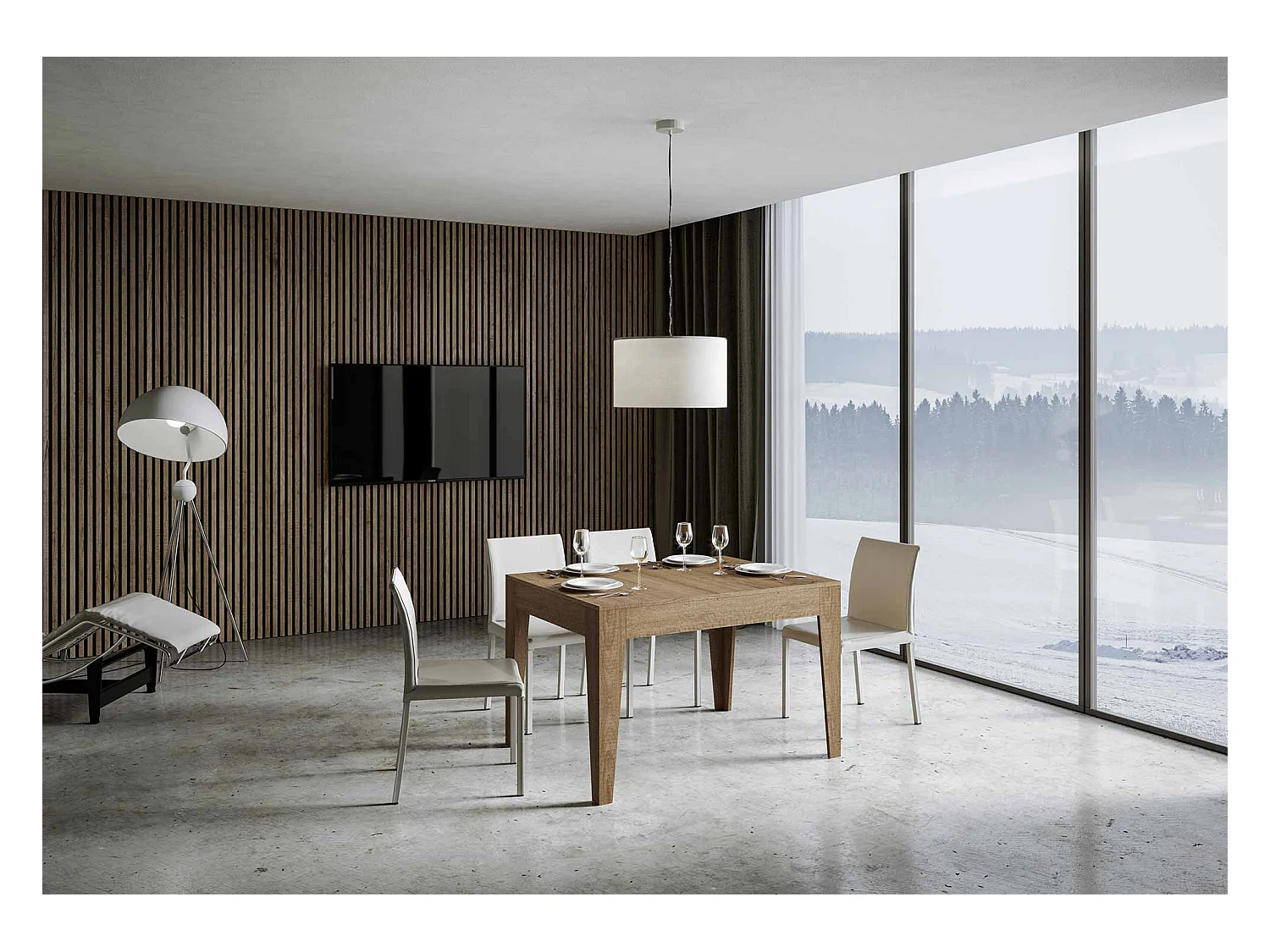 Table extensible 90x120/180 cm Cico Chêne Nature