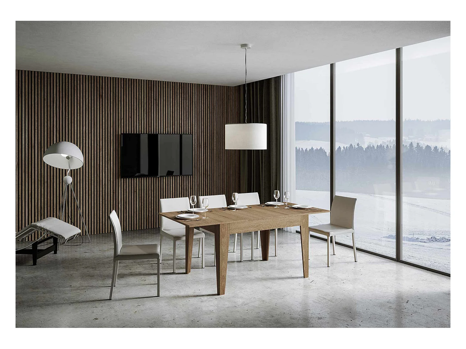 Table extensible 90x120/180 cm Cico Chêne Nature