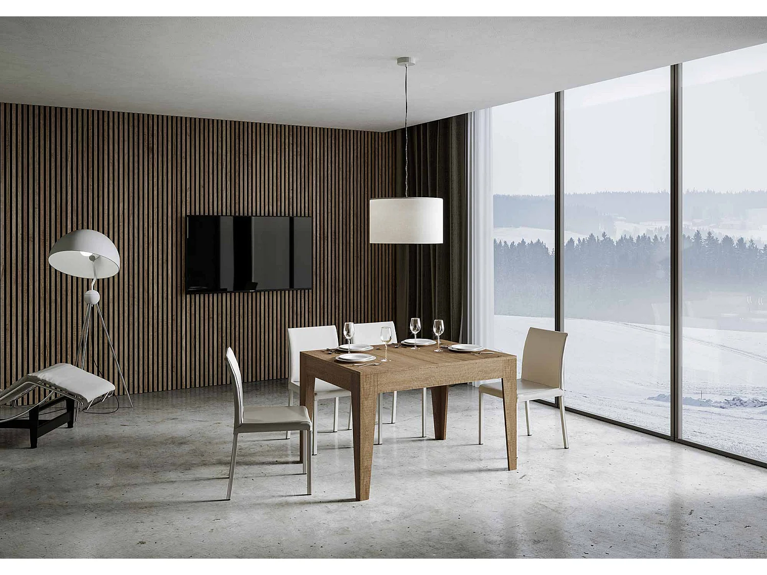 Table extensible 90x120/180 cm Cico Chêne Nature