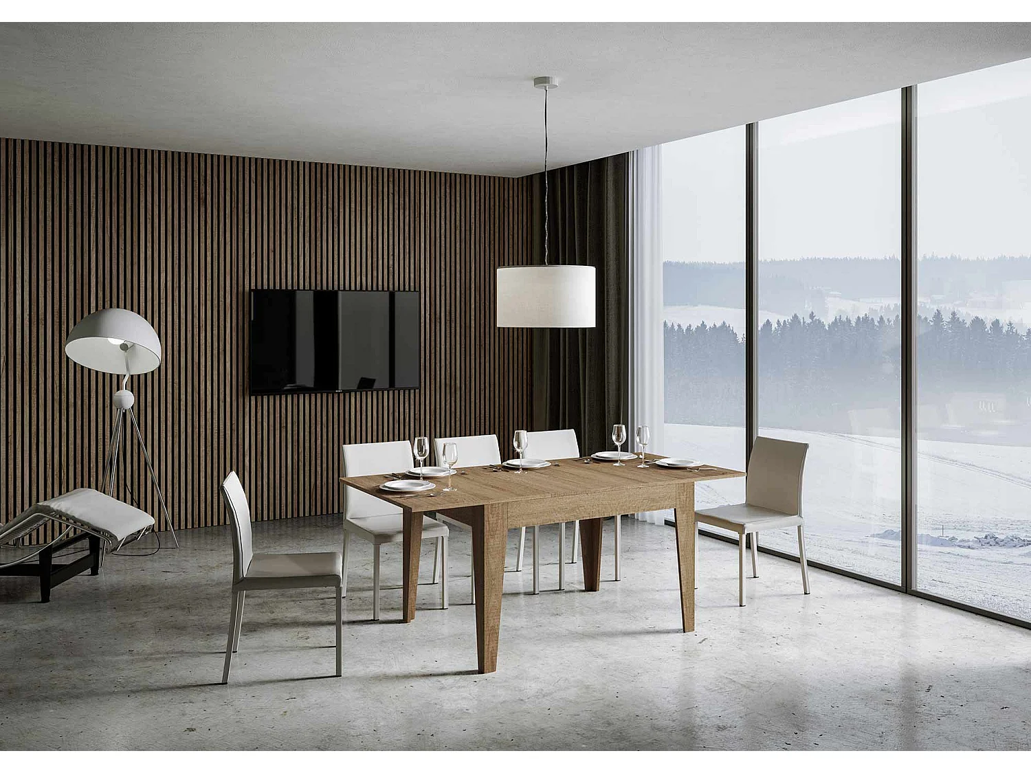 Table extensible 90x120/180 cm Cico Chêne Nature