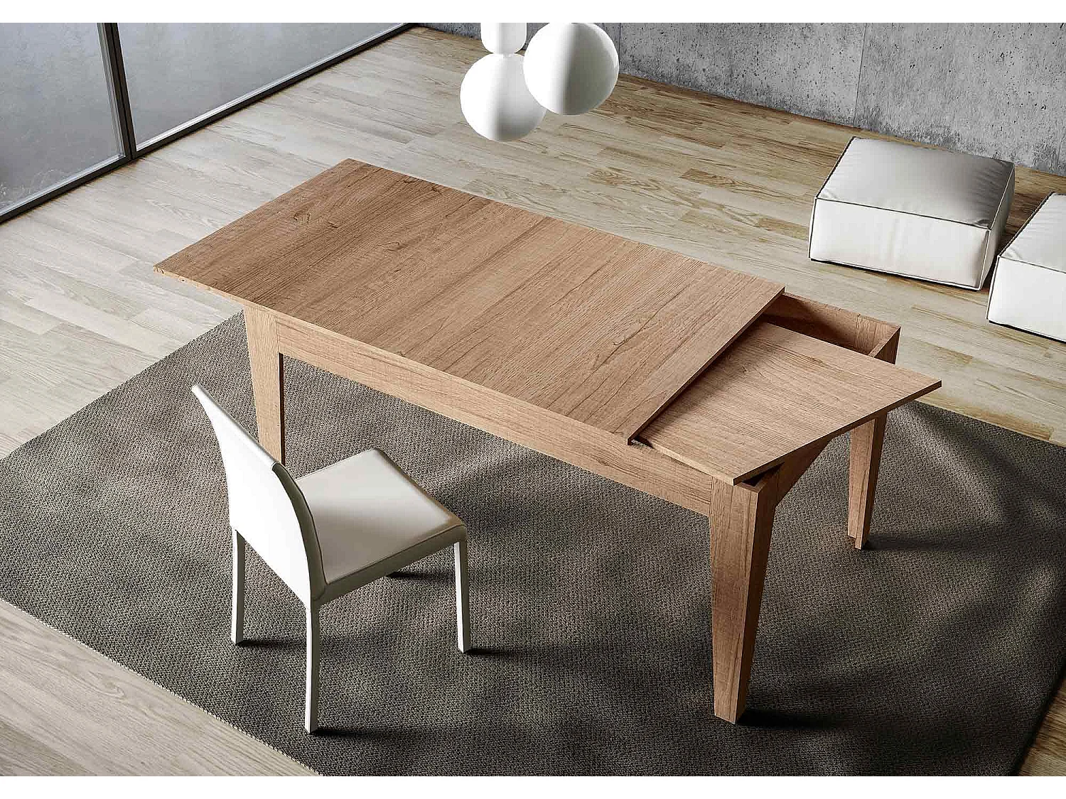 Table extensible 90x120/180 cm Cico Chêne Nature
