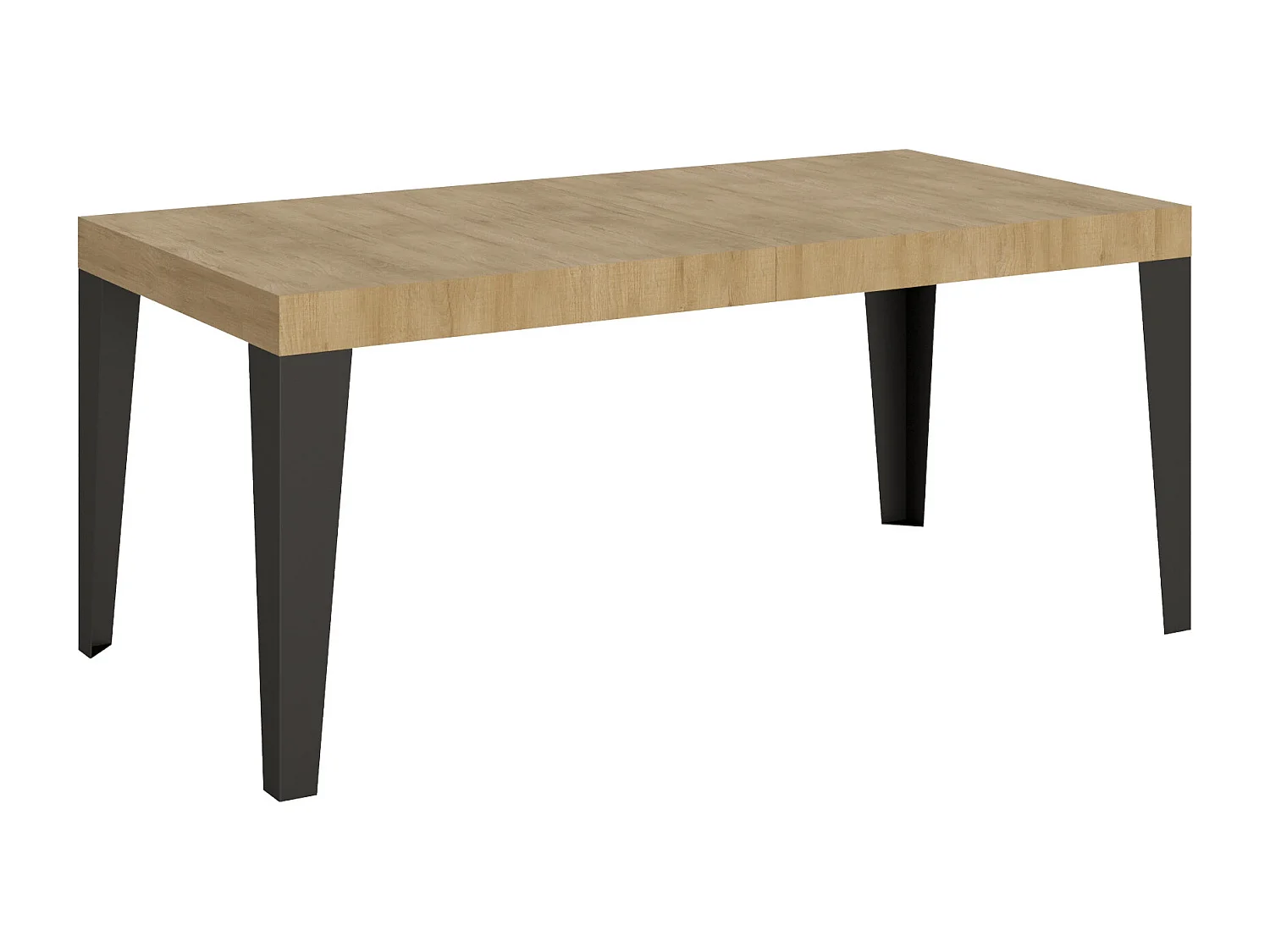 Uitschuifbare tafel 180/440x90 cm Flame natuur eiken met antraciete poten