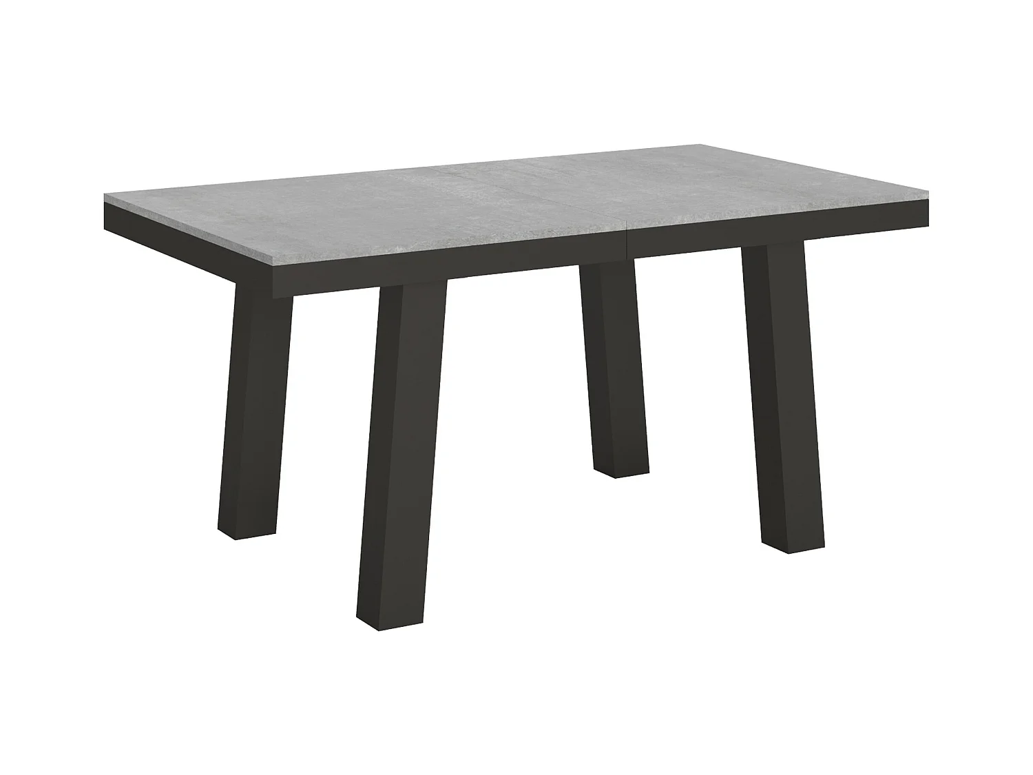 Table extensible 90x160/264 cm Bridge Evolution Gris Béton cadre Anthracite