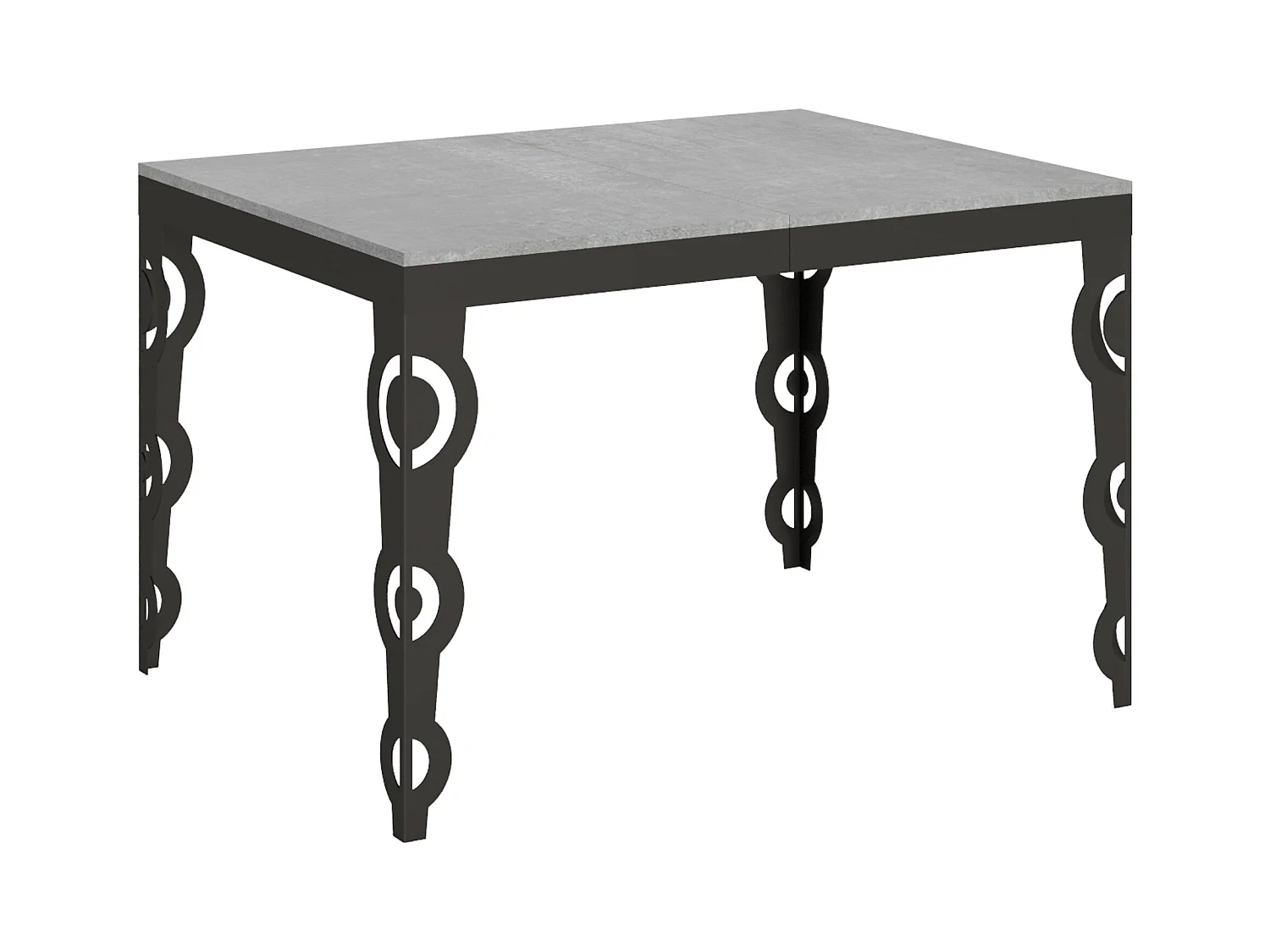 Table extensible 90x120/380 cm Karamay Evolution Gris Béton cadre Anthracite