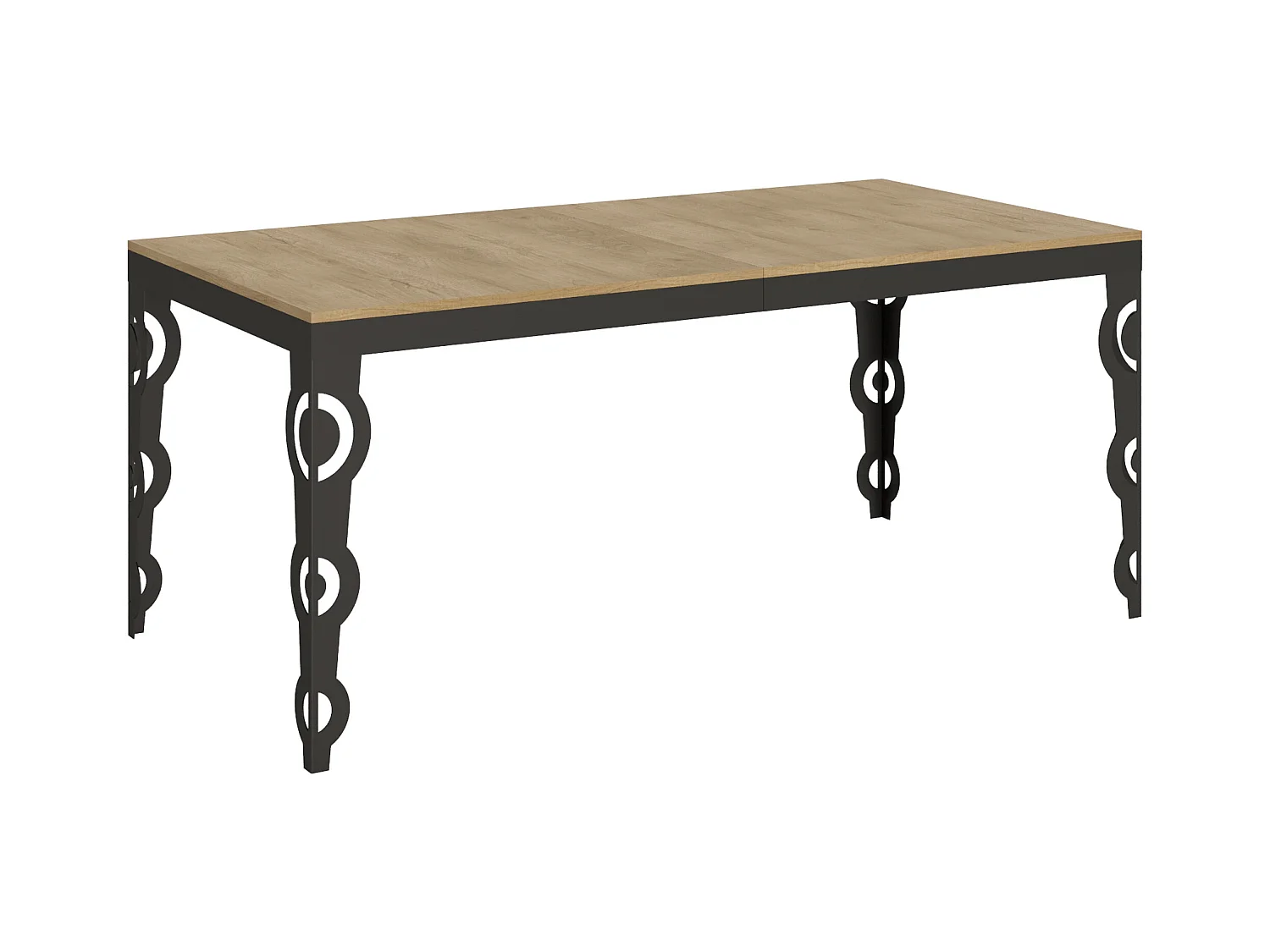 Table extensible 90x180/440 cm Karamay Evolution Chêne Nature cadre Anthracite