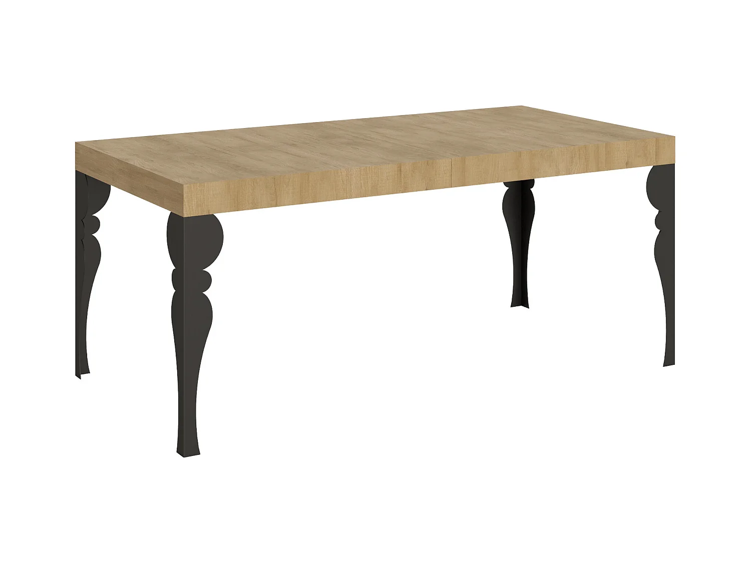 Table extensible 90x180/284 cm Paxon Chêne Nature cadre Anthracite