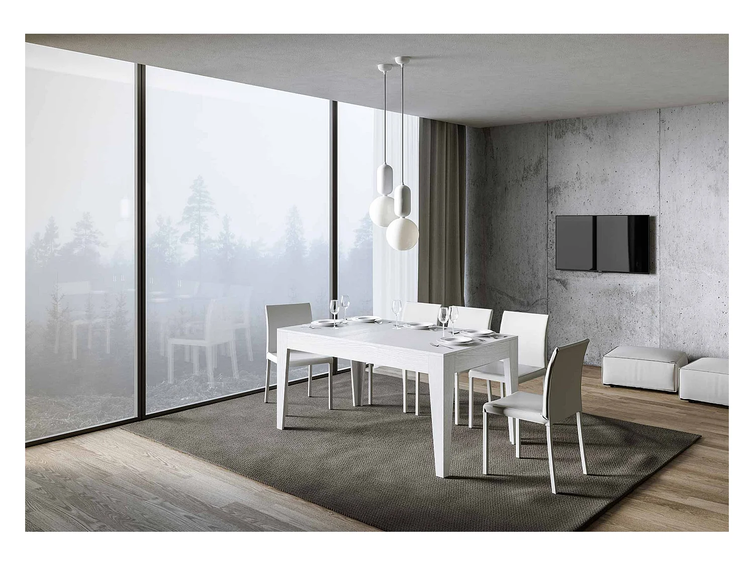 Ausziehtisch 90x160/220 cm Cico Esche weiß