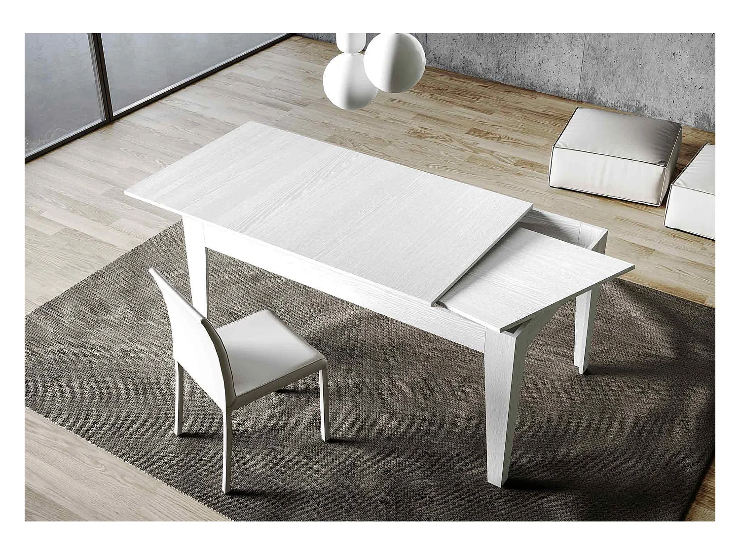 Ausziehtisch 90x160/220 cm Cico Esche weiß