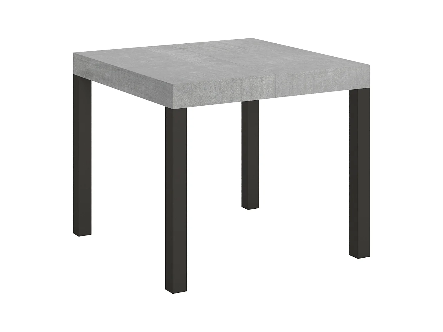 Table extensible 90x90/246 cm Everyday Gris Béton cadre Anthracite