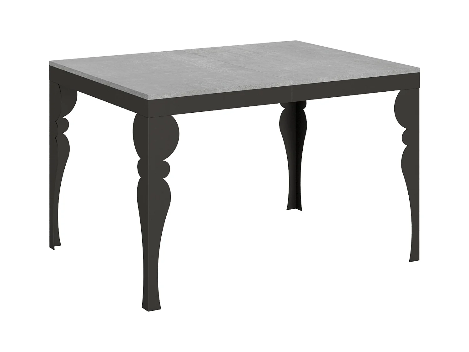 Table extensible 90x120/380 cm Paxon Evolution Gris Béton cadre Anthracite