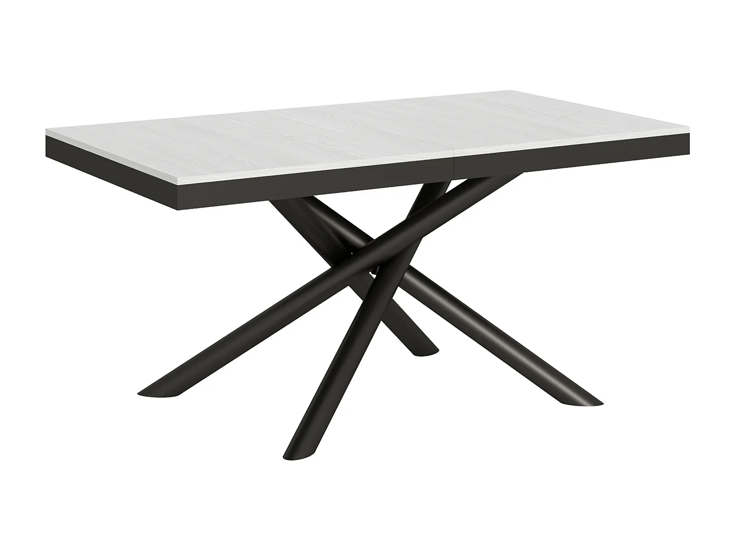 Table extensible 90x160/420 cm Famas Evolution Frêne Blanc cadre Anthracite