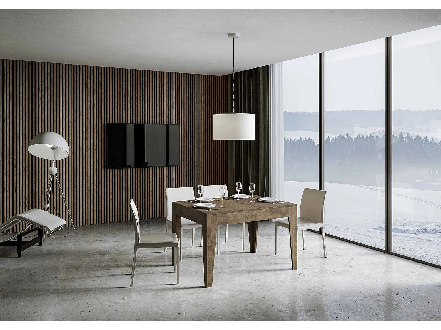 Uitschuifbare tafel 90x120/180 cm Cico walnoot