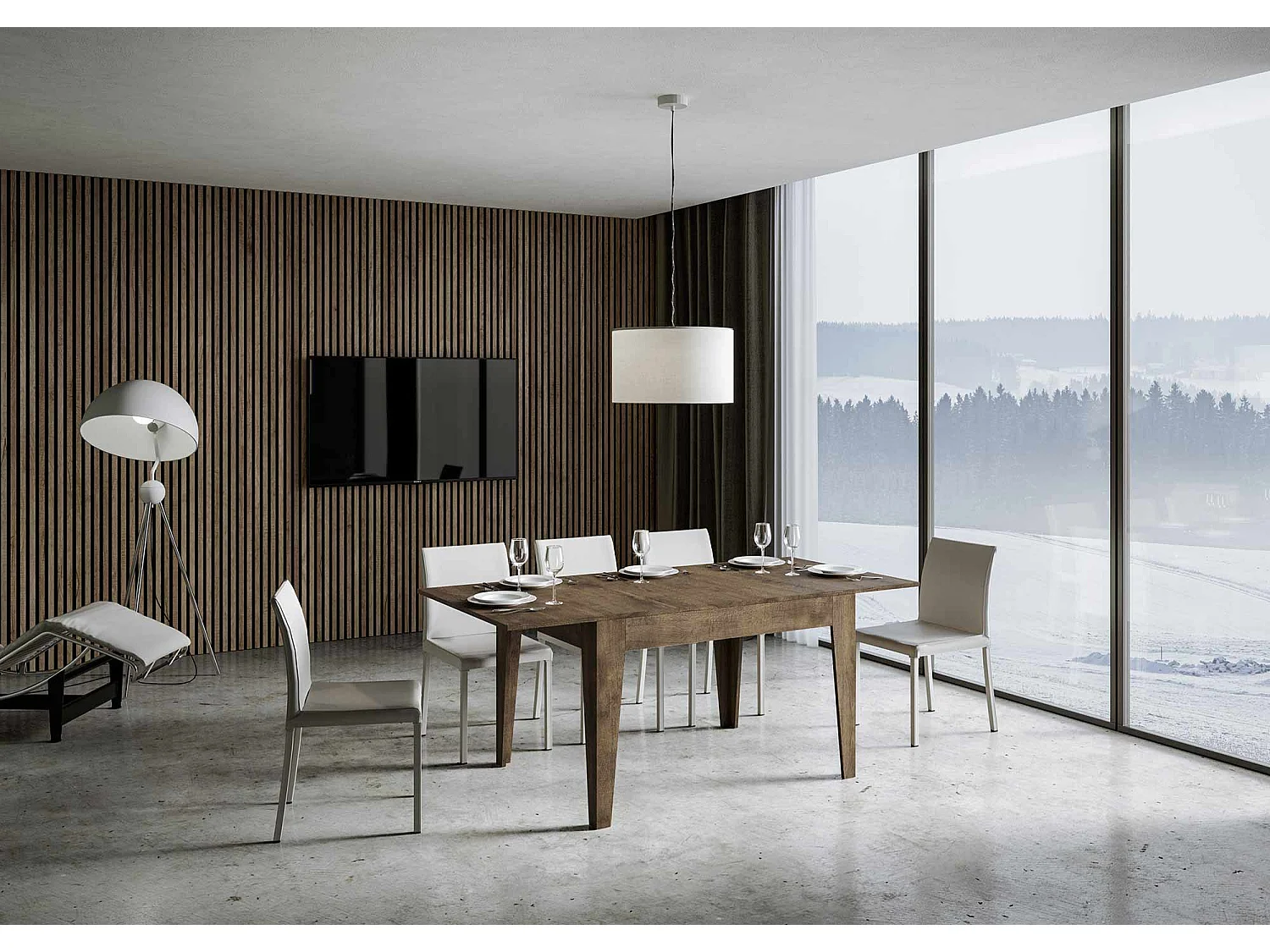 Uitschuifbare tafel 90x120/180 cm Cico walnoot