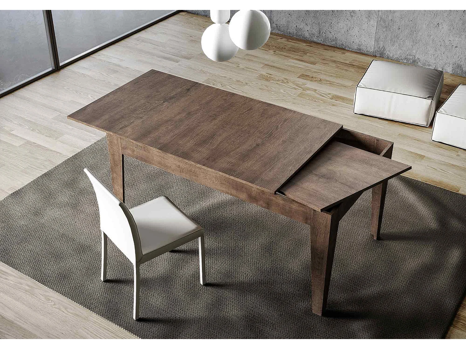 Uitschuifbare tafel 90x120/180 cm Cico walnoot