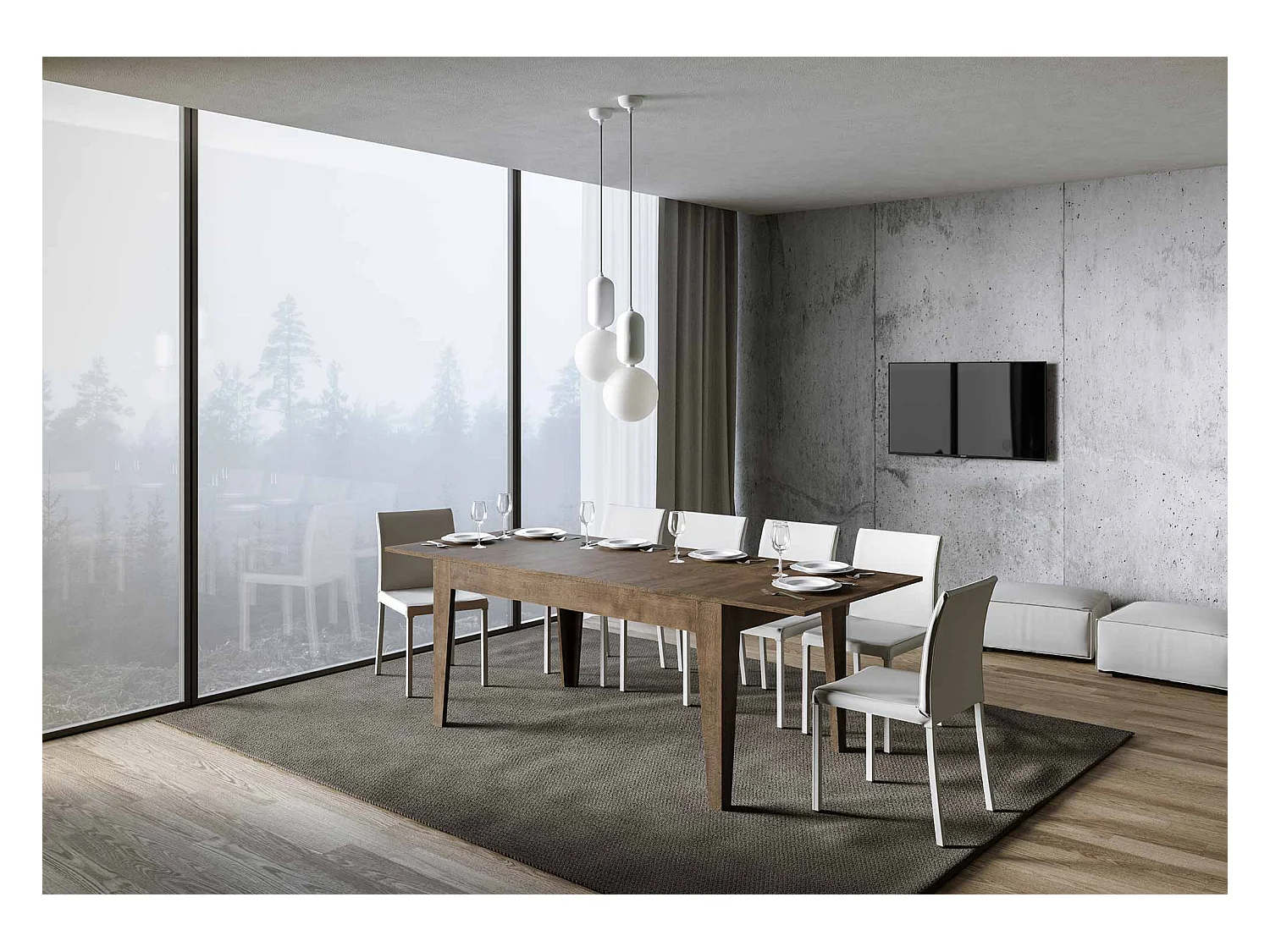 Table extensible 90x160/220 cm Cico Noyer