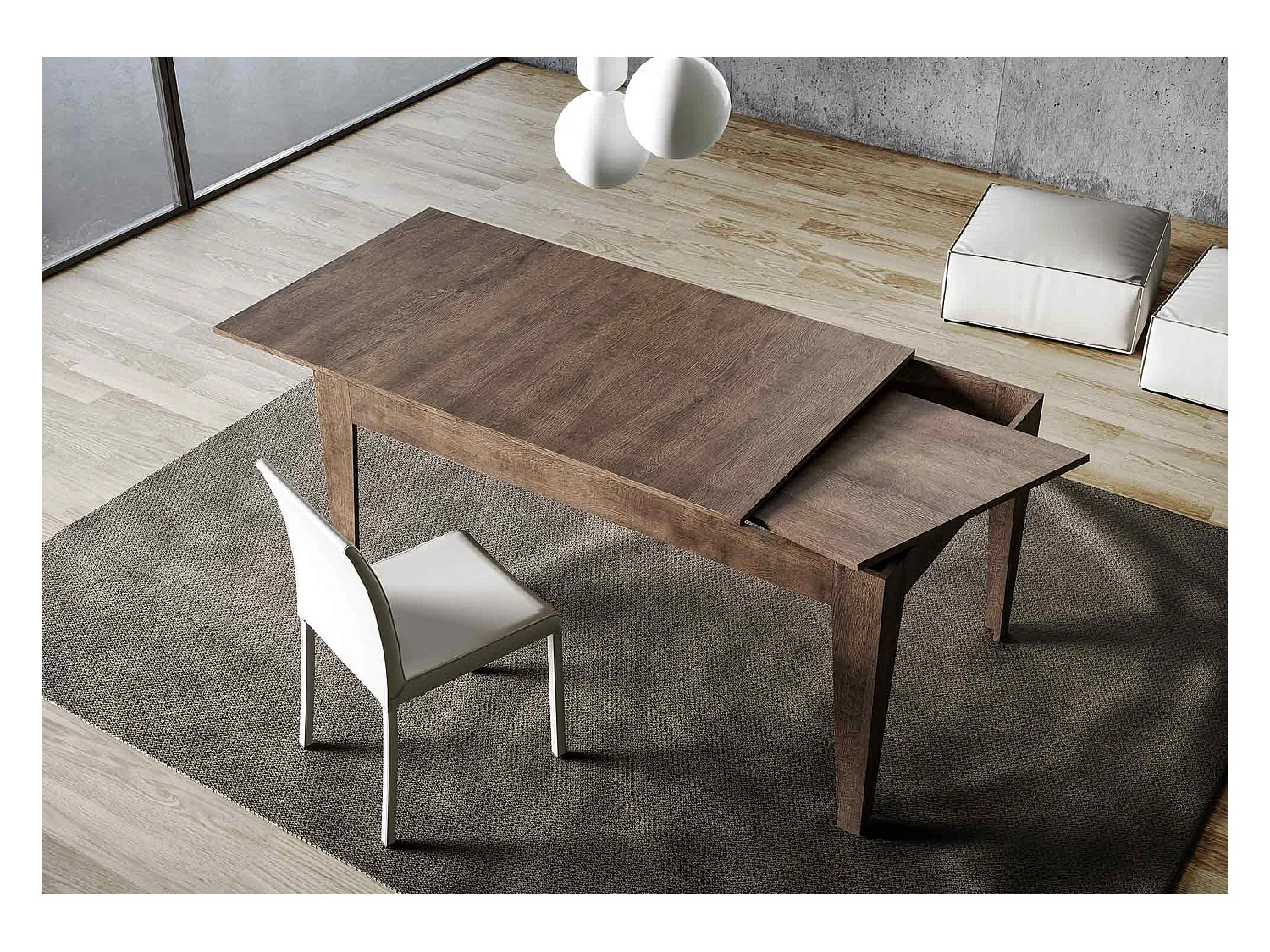 Table extensible 90x160/220 cm Cico Noyer