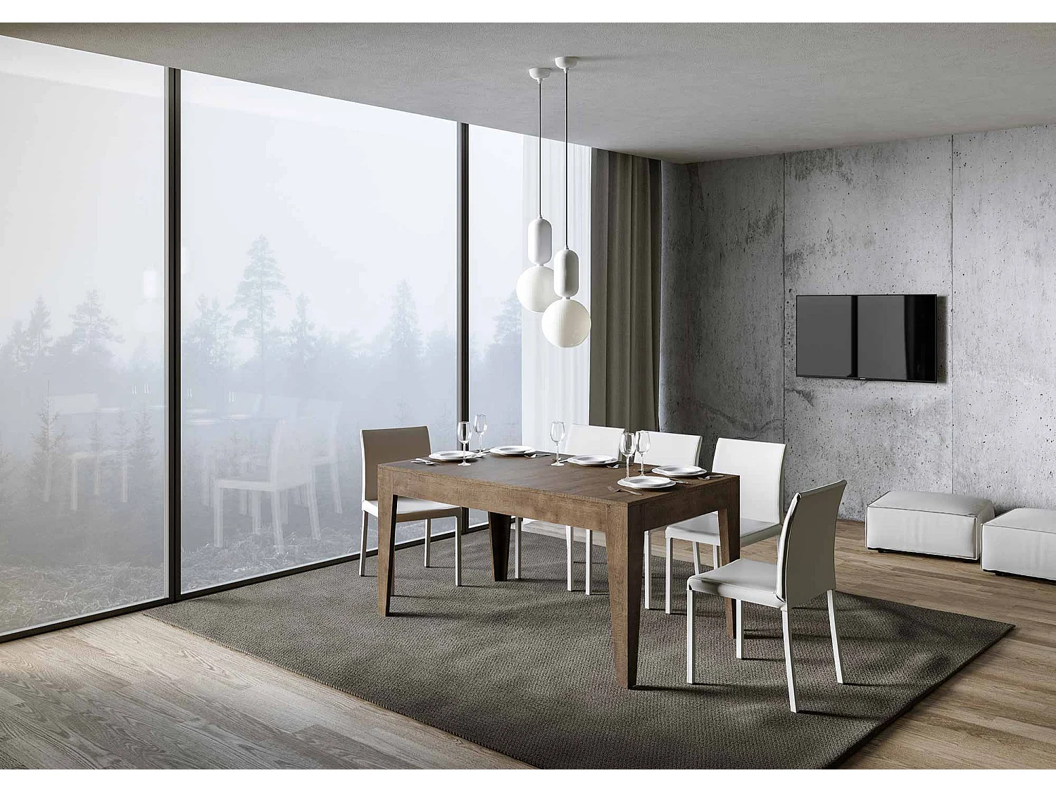 Table extensible 90x160/220 cm Cico Noyer