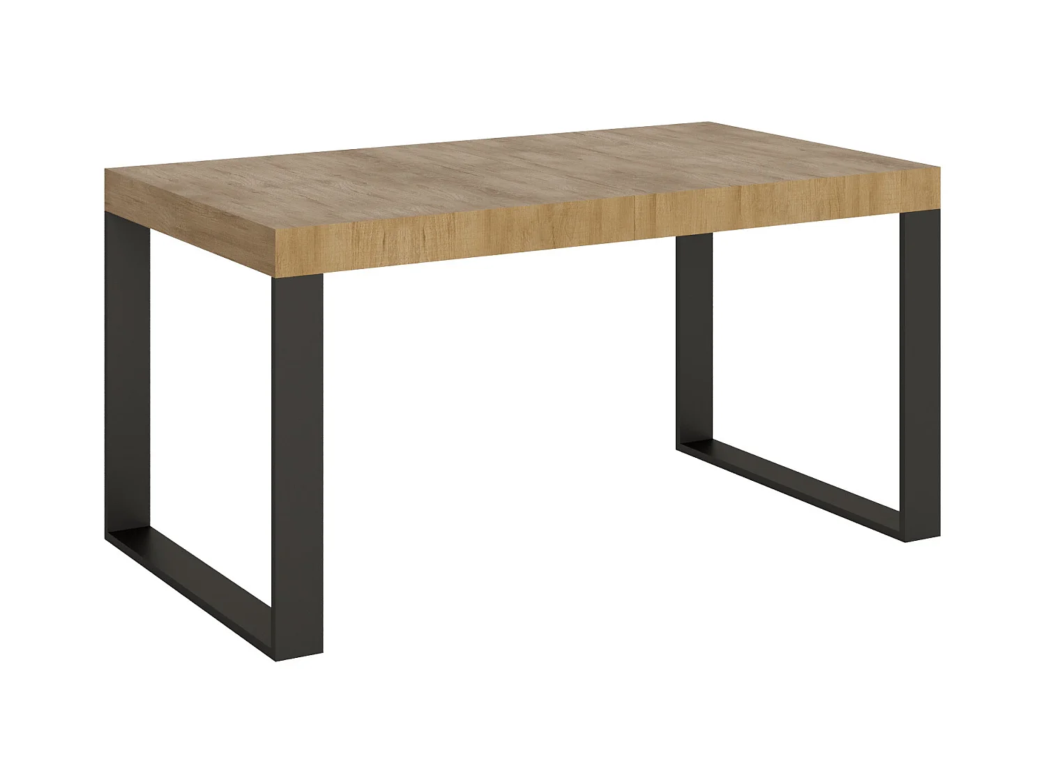 Table extensible 90x160/420 cm Tecno Premium Chêne Nature cadre Anthracite