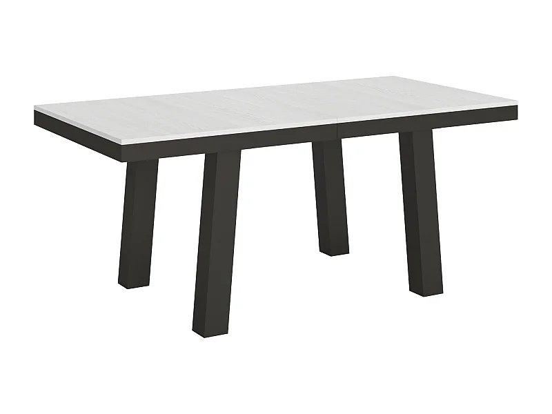 Mesa de jantar extensível 90x180/440 cm Bridge Evolution Cinza Branca quadro Antracite
