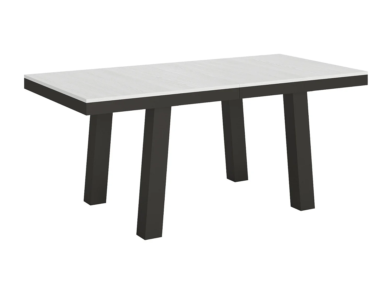Mesa de jantar extensível 90x180/440 cm Bridge Evolution Cinza Branca quadro Antracite
