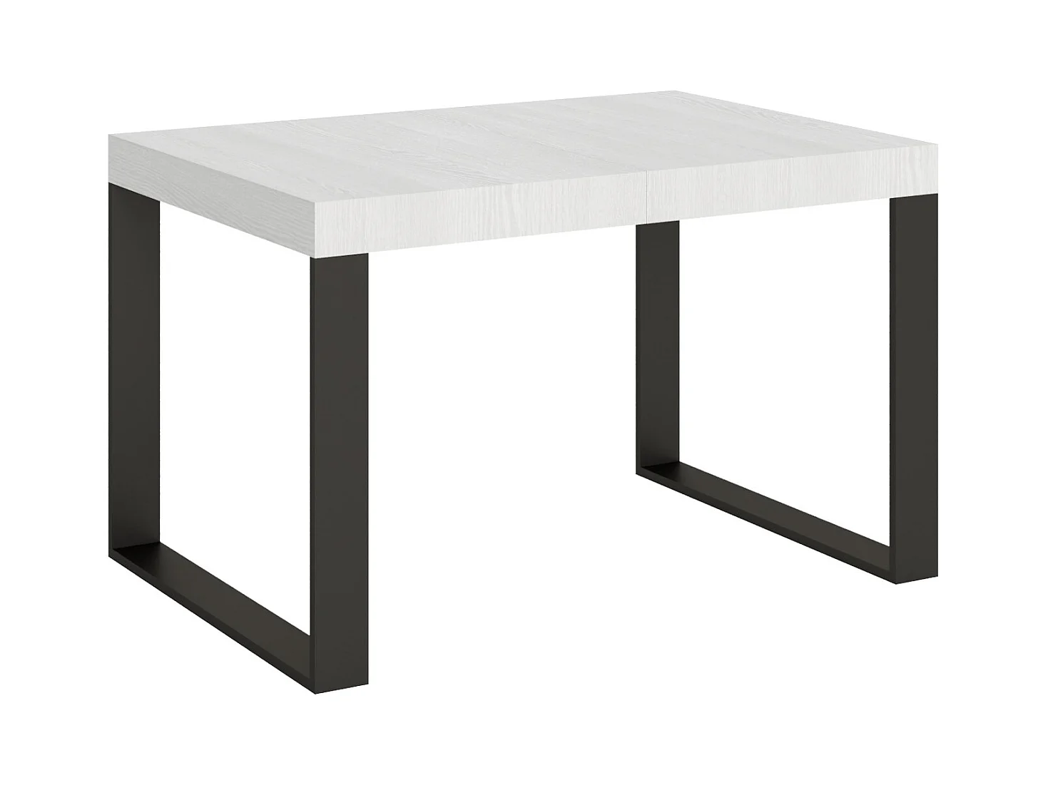 Table extensible 90x130/390 cm Tecno Frêne Blanc cadre Anthracite