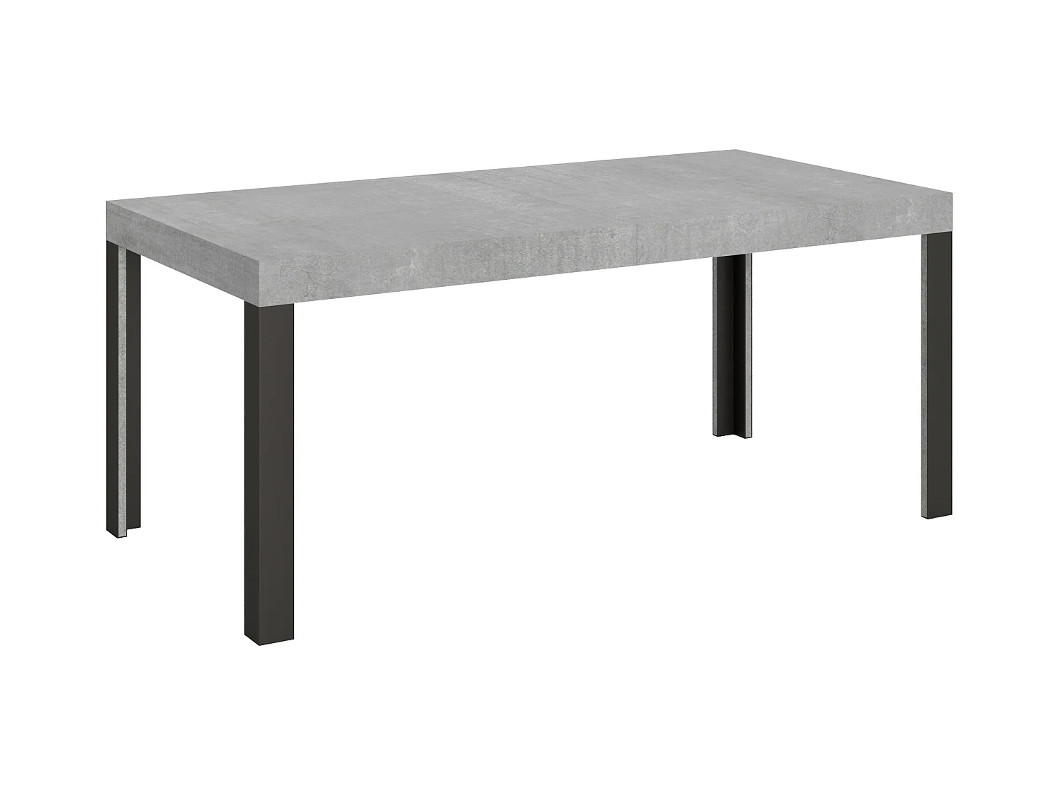 Table extensible 90x180/284 cm Linea Gris Béton cadre Anthracite