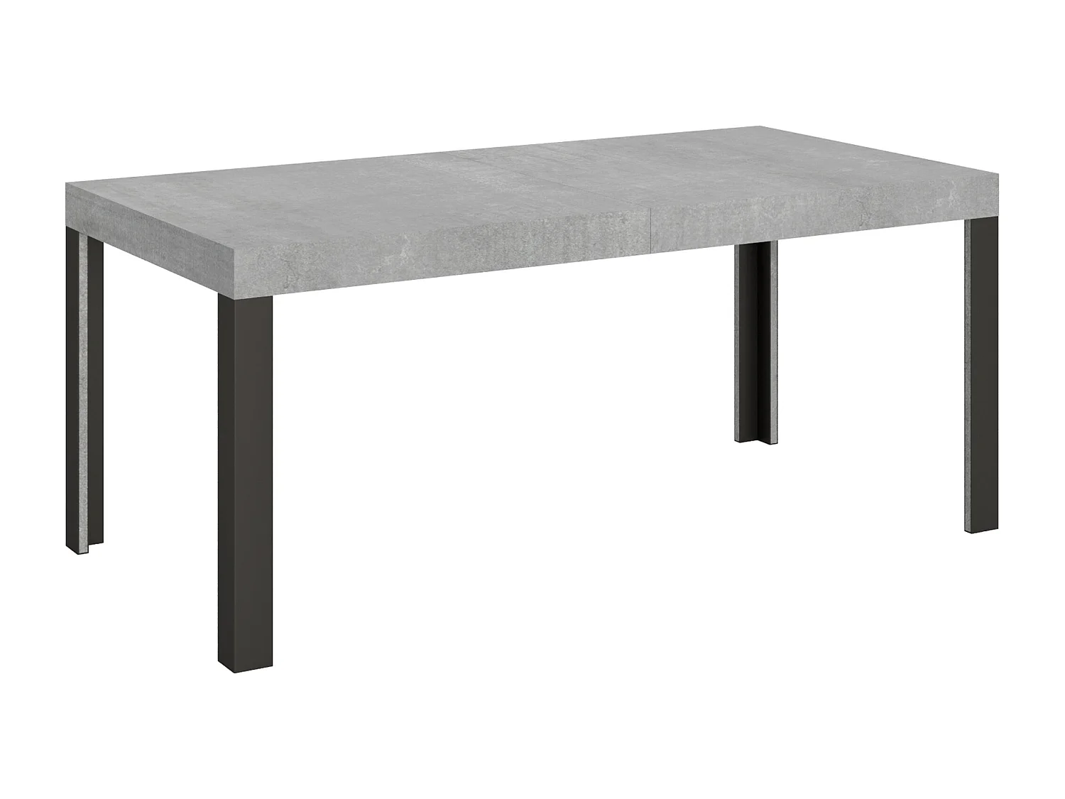 Table extensible 90x180/284 cm Linea Gris Béton cadre Anthracite