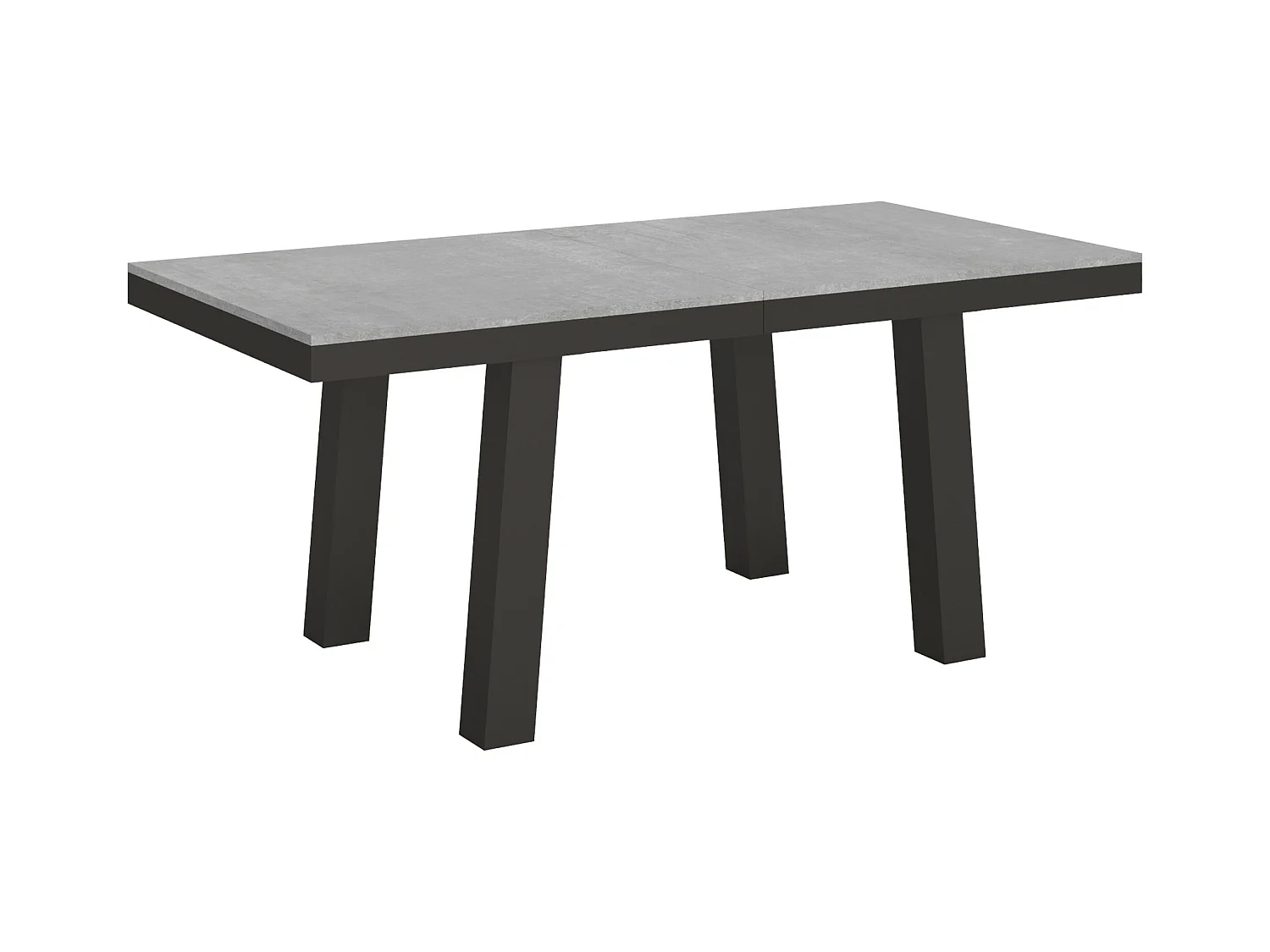 Table extensible 90x180/284 cm Bridge Evolution Gris Béton cadre Anthracite