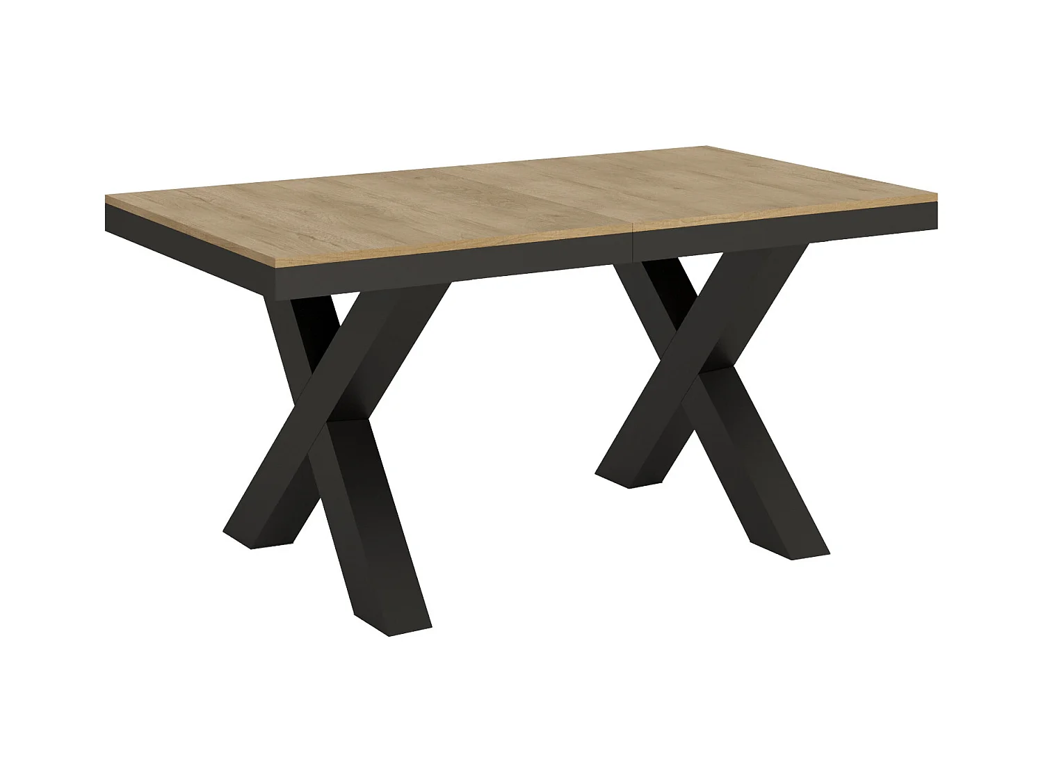 Table extensible 90x160/264 cm Traffic Evolution Chêne Nature cadre Anthracite
