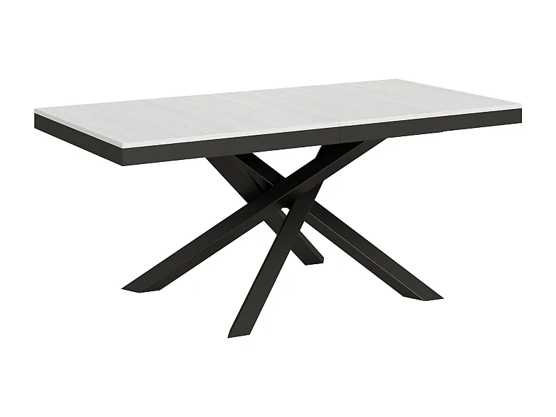 Ausziehbarer Tisch 90x180/440 cm Volantis Evolution Gestell Esche weiß Anthrazit