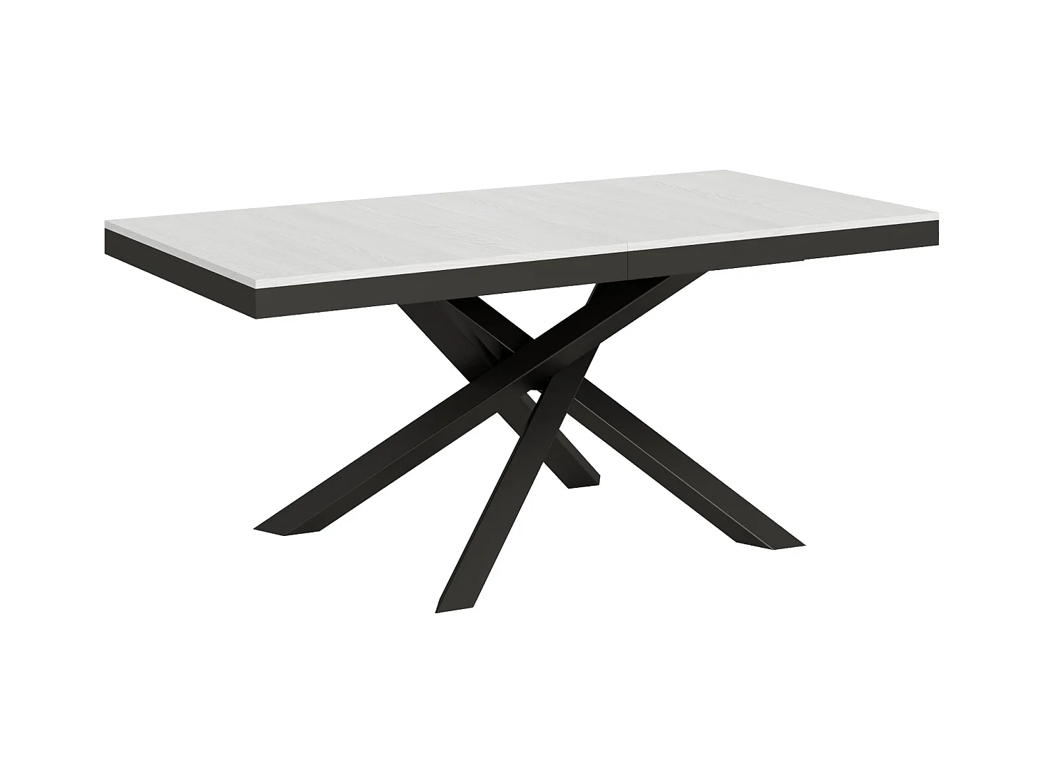 Mesa extensible 90x180/440 cm Volantis Evolution Blanco Fresno Estructura Antracita